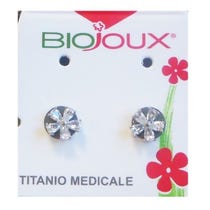 Biojoux Orecchini Crystal Zircon Petals Titanium post 6mm-1