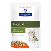 Hill's Prescription Diet Metabolic Multipack Nassfutter Huhn für ausgewachsene Katzen 12 Beutel 85 g-1