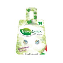 Farma Bijoux Orecchino Cubo Swarovski 4 mm Aurora Boreale 1 Paio-2
