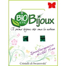 Bioetic Bijoux Orecchino Carre Swarovski Emerald 4mm 1 Paio-1