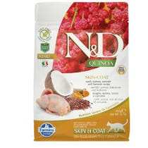 Farmina Natural & Delicious Quinoa für alle Rassen, Haut und Fell, Wachteln, getreidefreies Trockenfutter für Katzen, 300 g-2
