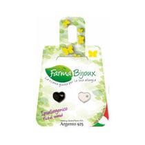 Farma Bijoux Silberner Herz-Ohrring B&W 7,7mm 1 Paar-4