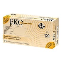 Eko Plus Latexhandschuh, mikroraue Oberfläche, kein Talkum, Größe Medium, 100 Stück-2