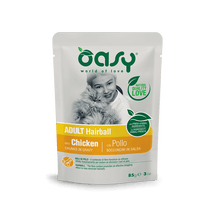 Oasy Wet Cat Hairball Bocconcini In Salsa Con Pollo Per Gatti Adulti 85g-1