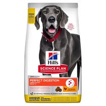 Hill's Science Plan Perfect Digestion Large 25 kg+ Erwachsener 1+ Huhn & brauner Reis 12 kg-2