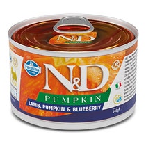 Farmina N&D Pumpkin Mini Lamm, Kürbis und Blaubeere, Nassfutter für ausgewachsene Hunde, 140 g Dose-1