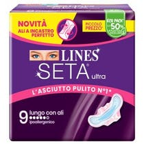 Lines Silk Ultra Absorbent Long mit Flügeln 9 Stück-2
