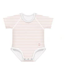 Kinder-Bodysuit 0–36 Monate aus 4-Jahreszeiten-Bambus mit pfirsichfarbenen Streifen-2