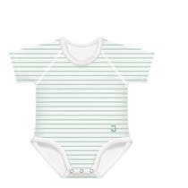 Bimbi Bodysuit 0-36M in Bambus 4 Seasons Aqua Green Stripes-3