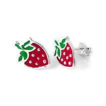 Bioetic Bijoux Orecchino Fragola Smaltata Argento 1 Paio-1