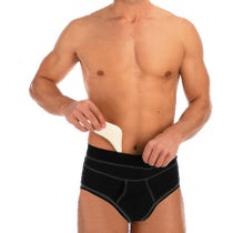 Slip aus Scudotex-Baumwolle mit hoher Taille und 2 anatomischen Gummipolstern Cod. 652 Schwarz 1 Stück