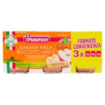 Plasmon Omogeneizzato Banana Mela Biscotto Miele 3x120g-2