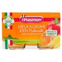 Plasmon Omogeneizzato Mela Agrumi 6M+ 2x104-2