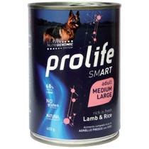 Prolife Smart Agnello Fresco Con Riso Cibo Umido Per Cani Adulti Taglia Media/Grande Lattina 800g-2