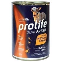 Prolife Dual Fresh Bufalo E Agnello Freschi Cibo Umido Per Cani Adulti Taglia Media/Grande Lattina 400g-2