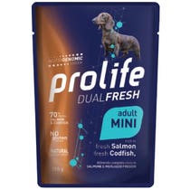 Prolife Dual Fresh Salmone E Merluzzo Freschi Cibo Umido Per Cani Adulti Taglia Piccola Bustina 100g-2