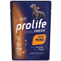 Prolife Dual Fresh Tacchino E Maiale Freschi Cibo Umido Per Cani Adulti Taglia Piccola Bustina 100g-2