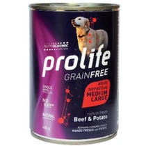 Prolife Grain Free Manzo Fresco Con Patate Cibo Umido Per Cani Adulti Taglia Media/Grande Lattina 800g-2