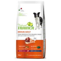 Natural Trainer Kroketten Rohschinken / Reis für ausgewachsene Hunde Medium Bag 12kg-3