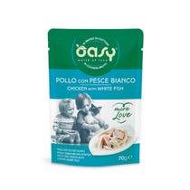 Oasy Wet Cat More Love Pollo Con Pesce Bianco Cibo Umido Per Gatti Adulti 70g-2