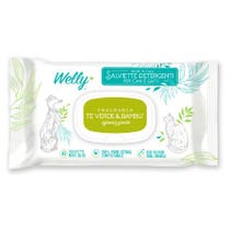 Welly Sanitizing Cleansing Wipes Green Tea & Bamboo für Hunde und Katzen 40 Stück-1