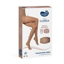 Sauber Classic Line Strumpfhose 70 Den Open Toe Schwarz Größe 3-1
