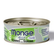 Monge Jelly Filetti di Tonno Del Pacifico E Surimi Cibo Umido Per Gatti Adulti 80g-1