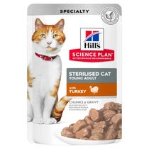 Hill's Science Plan Sterilised Cat Young E Adult Bocconcini Tacchino Per Gatti Bustina 85g-1