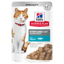 HILL'S SCIENCE PLAN Sterilisiertes Katzennassfutter für junge Erwachsene mit Forelle Beutel 85 g-1