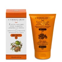 L'Erbolario Gesichts-/Körper-Sonnenmilch, Karotte, Jojoba und Walnuss, 125 ml, Lichtschutzfaktor 10-3
