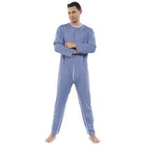Wellness 992 Blauer Schlafanzug für Herren mit doppelten Reißverschlüssen Größe M-4