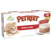 Petreet Thunfisch-Reis-Nassfutter für ausgewachsene Katzen, Dose 2x170g-2