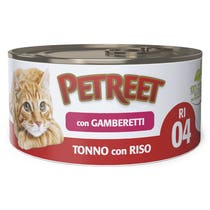 Petreet Thunfischreis mit Garnelen Nassfutter für ausgewachsene Katzen 85g Dose-3