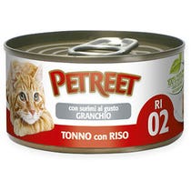 Petreet Thunfischreis mit Surimi-Krabbengeschmack, Nassfutter für ausgewachsene Katzen, 85 g Dose-3