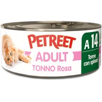 Petreet Tonno Rosa Con Spinaci Cibo Umido Per Gatti Adulti Lattina 70g-1