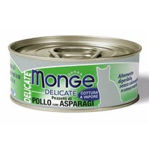 Monge Zarte Hühnerstücke mit Spargel Nassfutter für ausgewachsene Katzen 80g Dose-2