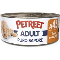 Petreet Puro Sapore Tonno Con Carote Cibo Umido Per Gatti Adulti Lattina 70g-1