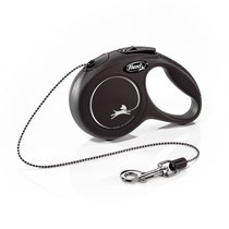 Flexi New Classic In Corda Guinzaglio Per Cani Colore Nero Taglia XS 3m-1