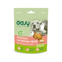 Oasy Snack per Cani Biscotti Ripieni con Salmone e Mirtilli Rossi 80g-2