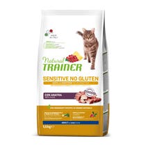 Natural Trainer Sensitive Glutenfreies Trockenfutter mit Ente für ausgewachsene Katzen, 1,5-kg-Beutel-1