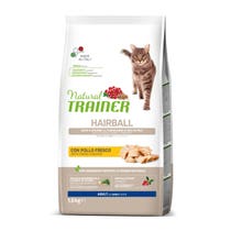 Natural Trainer Haarballen-Knabbereien mit Huhn für ausgewachsene Katzen, 1,5-kg-Beutel-1