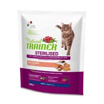 Natural Trainer sterilisierte Trockenfutter mit Lachs für ausgewachsene Katzen, 300-g-Beutel-1