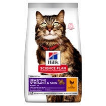 Hill's Science Plan Adult Sensitive Stomach E Skin Hühnerkroketten für Katzen Beutel 300 g-1
