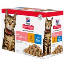 Hill's Science Plan Multipack Light Nassfutter für ausgewachsene Katzen, 12 Beutel-1