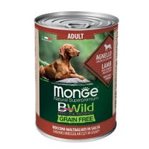 Monge Natural Super Premium Bwild Grain Free Formula All Breeds Gusto Agnello Zucca Zucchine Cibo Umido Cani Adulti Lattina 400g-2