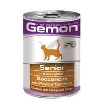 Gemon Chunks Huhn und Pute Senior Nassfutter Katzen Fortgeschrittenes Alter Glas 415 g-1