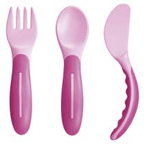 Mam Baby's Cutlery Set Posate Rosa Per Bambine 6 Mesi+-1