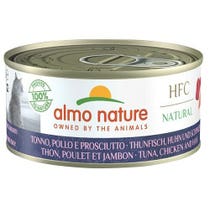 Almo Nature HFC Natürliches Nassfutter Thunfisch, Huhn und Schinken für ausgewachsene Katzen, Dose 150 g-2