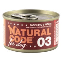 Natural Code 03 Tacchino E Patate Cani Adulti Lattina 90g-1