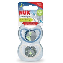 Nuk Space Night Succhietto Silicone 18-36 Mesi 2 Pezzi-2